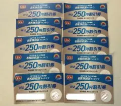 餃子の王将　250円割引券×10枚セットのサムネイル