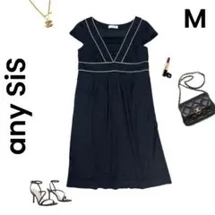 【any SiS 】エニィスィス M ワンピース 黒 フレンチスリーブ