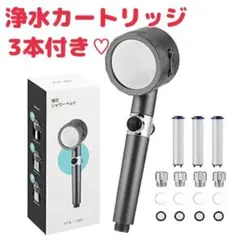 ♡ 浄水カートリッジ3本付 ♡ シャワーヘッド 節水 80% 増圧 手元止水のサムネイル