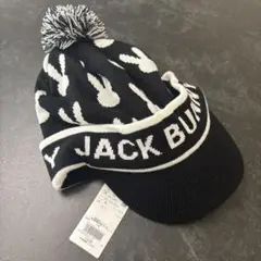 JACK BUNNY ニット帽 ブラック/ホワイト FR