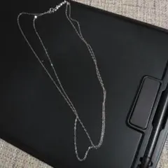 18kホワイトゴールド シンプル チェーンネックレス 約40cm