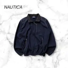 【たーき様限定】【NAUTICA】フリースジャケット刺繍ロゴドローコード切替えフ