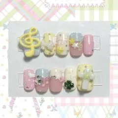 【ㅅㅇ様 専用ページ】 ネイルチップ ウィッシュコア カラフル 音符 ドット