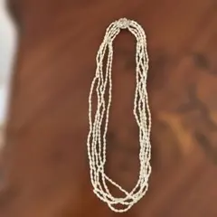 淡水パール　5連ネックレス　ライスパール