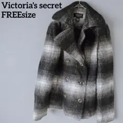 Victoria'ssecret 【FREE】 黒/ホワイトチェック ピーコート