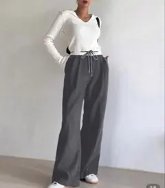 DAZY グレー ワイドドロストパンツ
