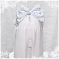 ♡ Princess rose パール付きフリルリボンカチューシャ blue ♡