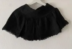 韓国ブラック フレアスカート レース付き