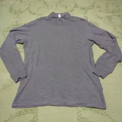 UNIQLO ソフトタッチボーダーハイネックTシャツ メンズ Lサイズ