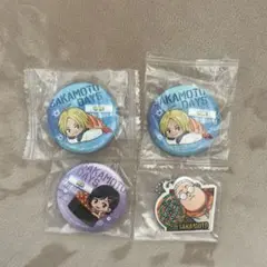 サカモトデイズ くら寿司コラボ 缶バッジ ラバーチャーム セット売り