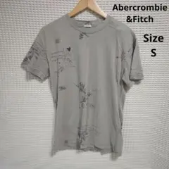 【人気☆Abercrombie&Fitch】グレー　プリントTシャツ サイズS