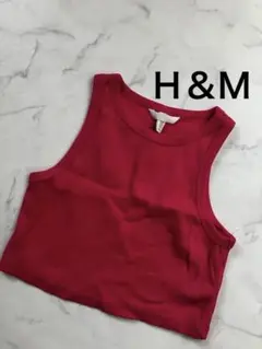 Ｈ＆Ｍ ショート丈 タンクトップ ノースリーブ トップス ピンク