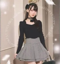 ミシェルマカロン 美脚になれるスカート 千鳥柄