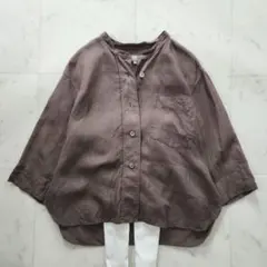 24SS】マーガレットハウエル リネンボイル バンドカラーシャツ 麻100