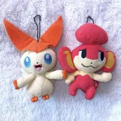 マイポケモンコレクション　キーホルダー　ぬいぐるみ　ビクティニ　バオップ