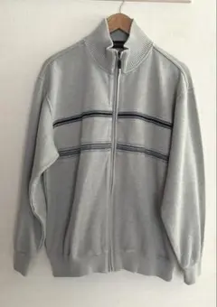 メンズ　長袖　カットソー　ジップアップ　スウェット　上着　ジャンパー　グレー　Ｌ