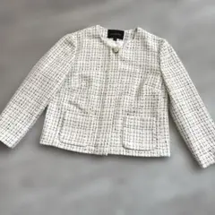 バナナリパブリック ノーカラージャケット ツイード チェック 匿名配送