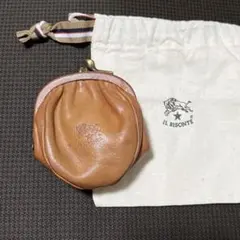 イルビゾンテ　がま口　レザーコインケース　ライトブラウン