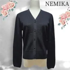 現行　美品　ネミカ　透かし編みVネックカーディガン　上質　3.1万円　冷房対策♪のサムネイル