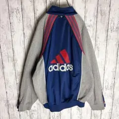 【90s adidas】トラックジャケット XL相当 ビッグロゴ刺繍 古着 a2のサムネイル