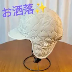 お洒落❣️y ボア裏地付きキルティングフライトキャップ カーキ おすすめ✨