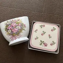FINE CHINA JAPAN 佐治陶器 Ashdene コースター 薔薇