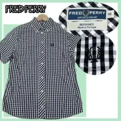 ✨美品✨FRED PERRY ポルトガル製 半袖シャツ ギンガムチェック柄 10