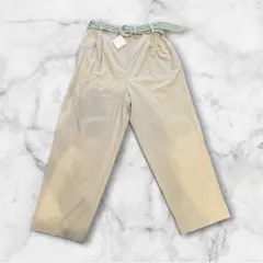 신품 태그 첨부 ZARA 자라 벨트 첨부 탁 와이드 팬츠 M 라이트 그린 그린