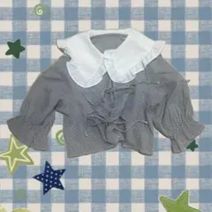 フリル襟 バルーンスリーブシャツ