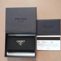 【プラダ】新品ナイロン6連キーケース(黒)