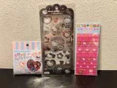 【値下げ】キティちゃん３点セット(タイル.おはじき、ドロップジェリーシール)