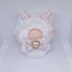 ぬい服 着ぐるみ ねこ ちびぐるみ にじぱぺっと 10cm ピンク ホワイト