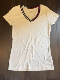TOMMY HILFIGER Vネック Tシャツ ホワイト S