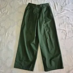 Ungridオリーブグリーン コットンワイドパンツ タック付き　美品