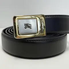 未使用級美品 バーバリー ノバチェック ベルト レザー ゴールド金具 ロゴ刻印 未使用級美品 バーバリー ノバチェック ベルト レザー ゴールド