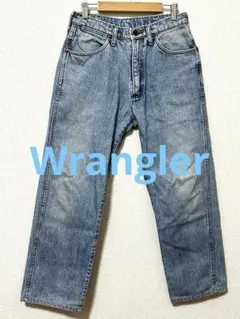 Wrangler ライトブルー ストレートレッグ デニム 丈短め Mサイズ