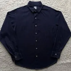 ★USA製★ ブルックスブラザーズ makers タブカラー 長袖 シャツ 紺