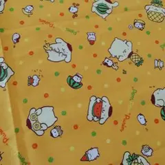 ポムポムプリン 綿生地 フルーツデザイン　布地　布　生地