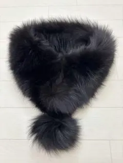 【美品】黒ファー ティペット（ファーマフラー）