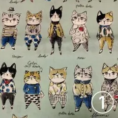 猫柄 生地 Rough Sketch Cats Collection