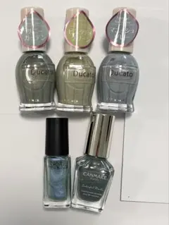 マニキュア5本セット くすみブルー&グリーン系　まとめ売り