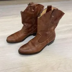 ■アンリークイール HENRY CUIR *レザーブーツ*23.5シューズ靴ブラウン茶レディース1118【40L81】 アンリークイール HENRY CUIR レザーショートブーツ 35.5⁄23 35.5