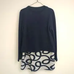 ノースリーブチュニック サマーセーターセット ネイビー M