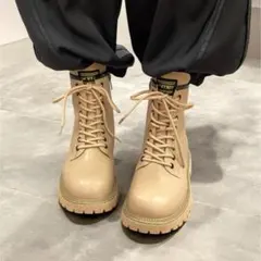 【大幅値下げ】ショート ブーツ レディース 厚底 22.5cm ベージュ