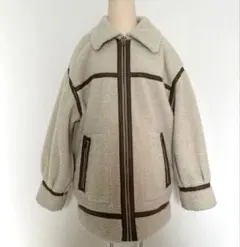 ダブルクローゼット リバーシブル ムートンボアコート ベージュ w closet