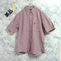 美品　POLO ポロ　半袖　シャツ【M】レッド　ブルー　ホワイト　ストライプ