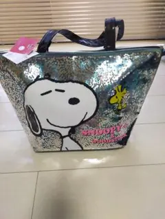【新品タグ付き】SNOOPY スパンコール トートバッグ ブルー在庫6個のサムネイル