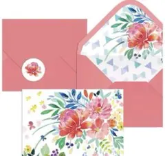 グリーティングカード サンキューカード 封筒とシール付き 12枚入り