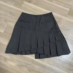 SLY ダークグレー ストライプ プリーツスカート