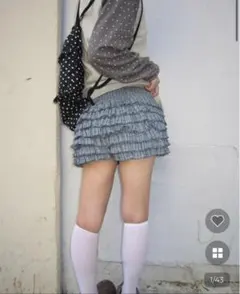 nugu haku チェックティアードフリルショートパンツ